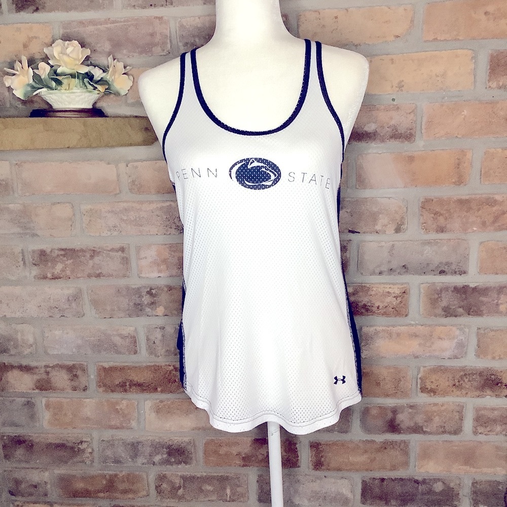 UNDER ARMOUR Penn State Color Block Mesh Racer-Back Tank 105 - Picture 1 of 6